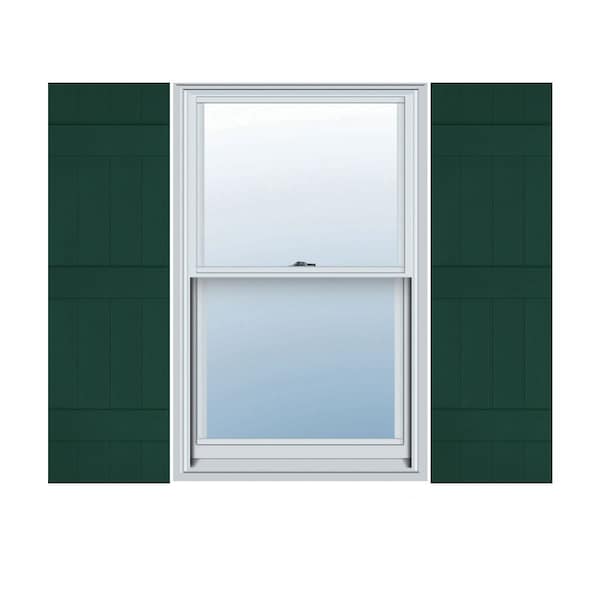 Ekena Millwork 14 in. W x 59 in. H Builders Edge, 3 Batten, Board-n-Batten Shutters, 122 - Midnight Green, PR 080140059122 - main